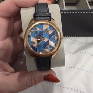 Armani Exchange Gold and Blue  Watch